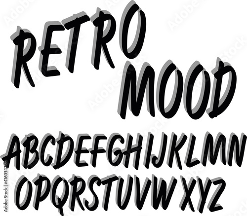 Retro modern vector font -stylized typewritten alphabet