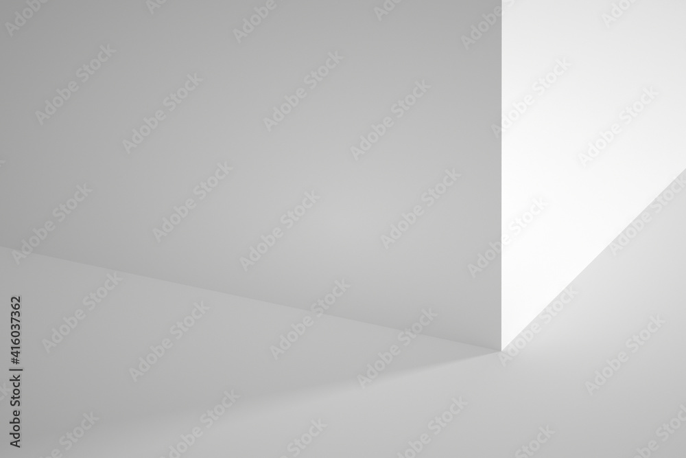 Fototapeta premium White corner with soft shadows. 3d rendering illustration