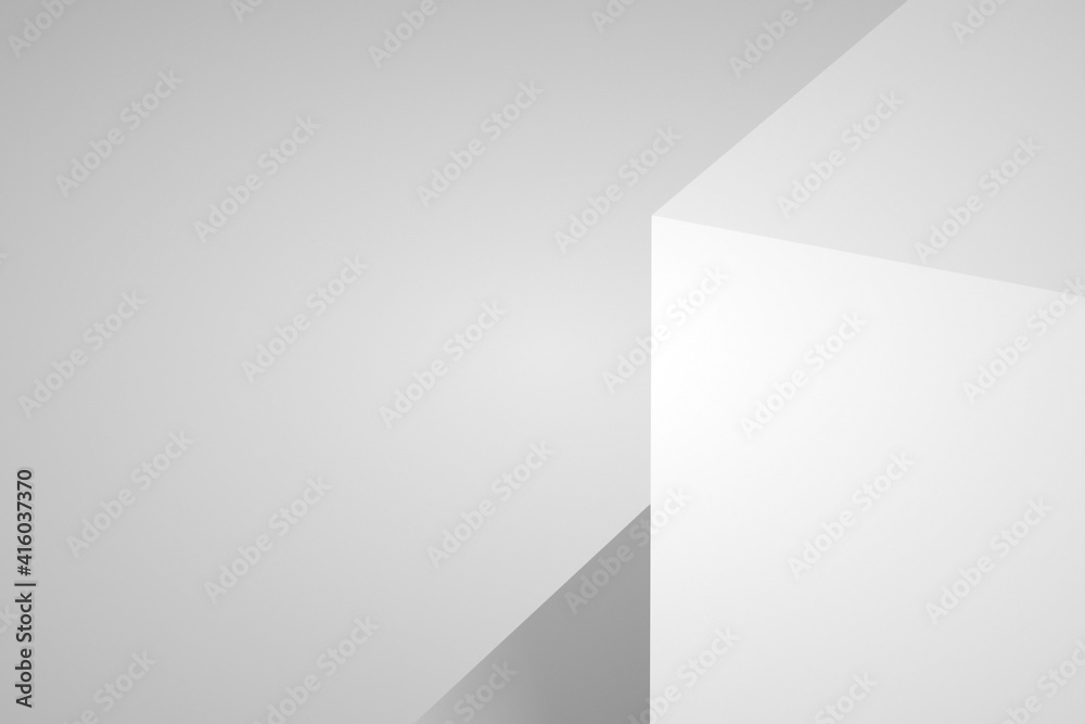 White podium corners with soft shadows. Abstract 3d