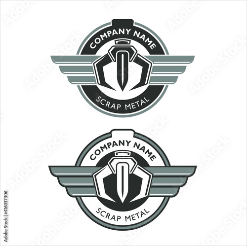 logo template for scrap metal company or metal recycle. 