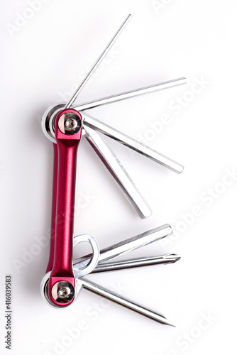 Hex wrench set. Isolated over white background. A set of wrenches. Repair services © masyuk1989