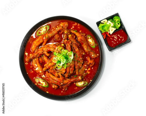Spicy Chicken Feet Stew Dakbal Korean Food photo