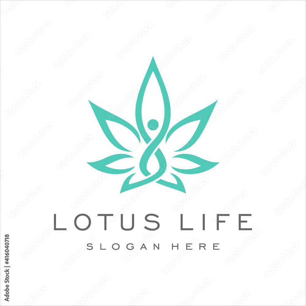 lotus flower luxury logo design template vector