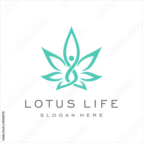 lotus flower luxury logo design template vector