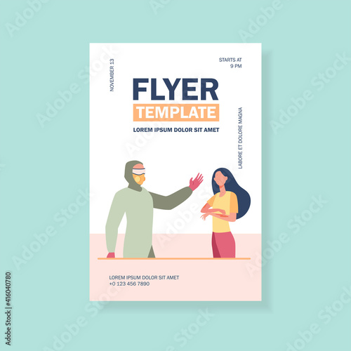 Person in protective costume and woman with chickenpox spots. Contagious patient, infection, rash flat vector illustration. Illness, treatment concept for banner, website design or landing web page