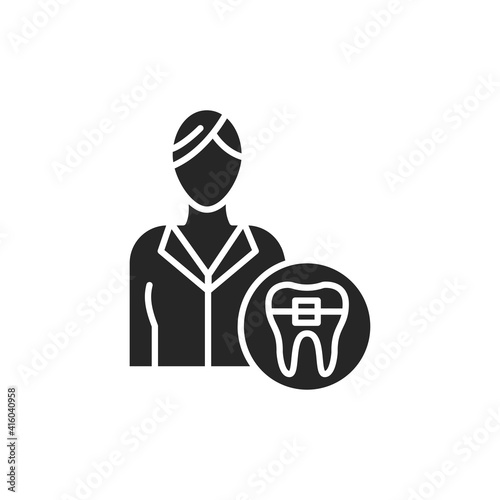 Doctor orthodontist color line icon. Pictogram for web page, mobile app, promo.