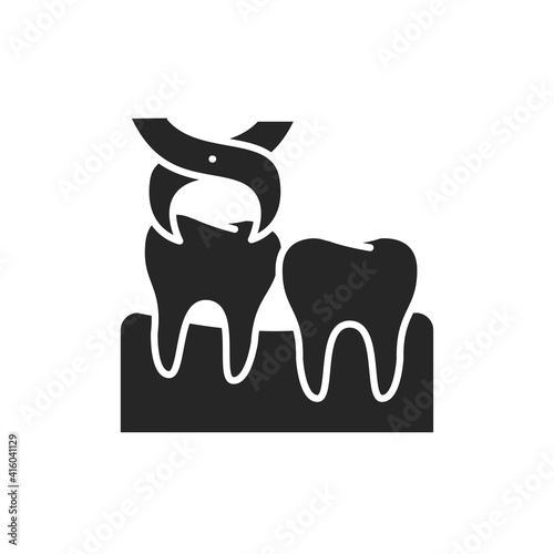 Wisdom tooth extraction color line icon. Pictogram for web page, mobile app, promo.