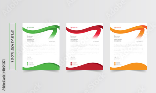 Modern corporate letterhead design template, abtract letterhead design, simple letterhead, corporate letterhead, letterhead, business card letterhead design, red stationary set photo