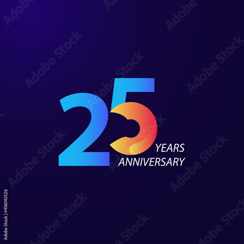 25 Years Anniversary Celebration Vector Template Design Illustration