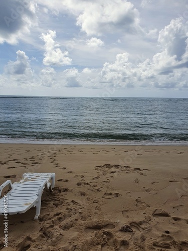 beach chair and sea