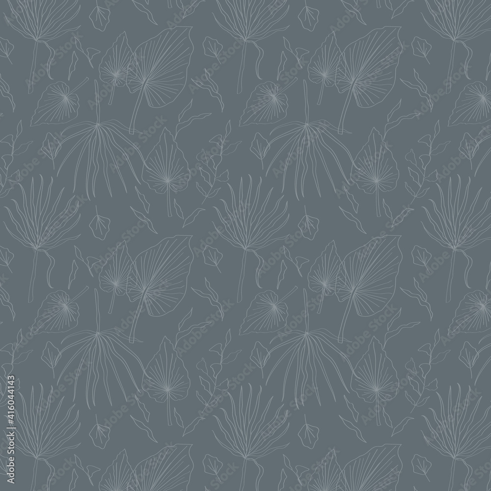 Abstract leaf organic texture. Seamless vector pattern.