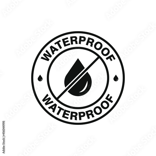 Waterproof icon. Water repellent surface symbol concept isolated on white background. Vector illustration