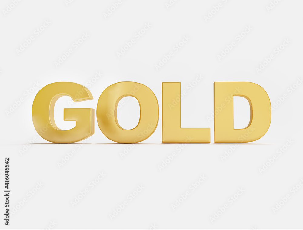 GOLD word on white background .3d illustration GOLD word on white background .3d illustration