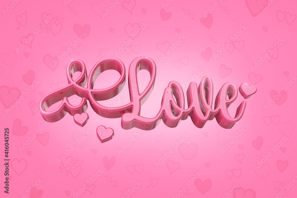 LOVE word on white background .3d