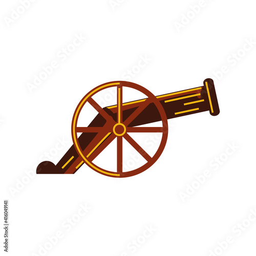 cannon weapon antique cartoon isolated style