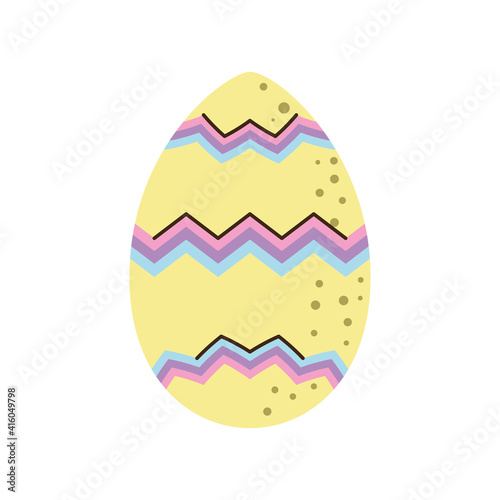 happy easter decorative egg cartoon isolated style