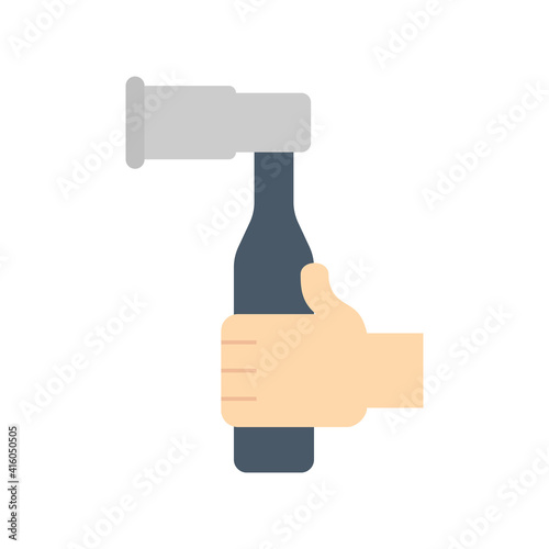 Mallet or rubber hammer tool for carpenter vector icon. Attached with handle. Use to hit flooring material to installation, improvement, repair, renovation or construction i.e. wooden and tile floor.
