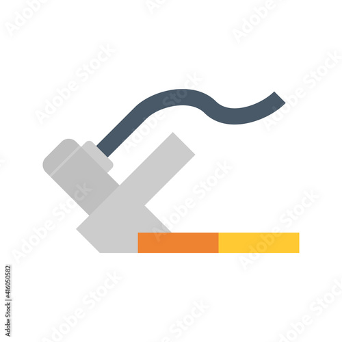 Pneumatic nailer or stapler gun vector icon. Also called nail gun, nailgun. Professional construction tool, equipment for builder or carpenter to repair, install wood, hardwood, engineered flooring.