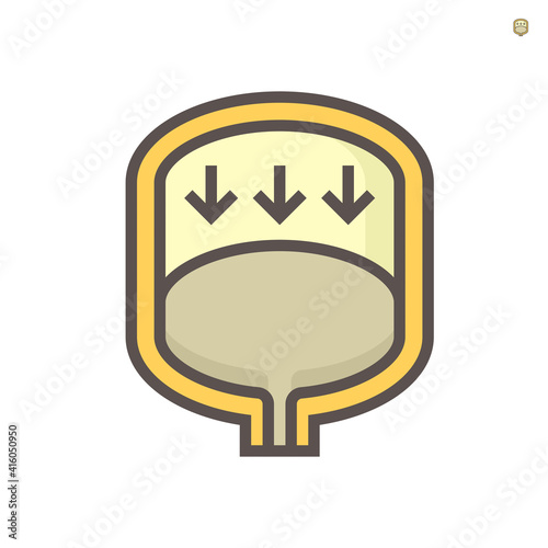 Well pressure tank or expansion vessel vector icon. Part for installation in water booster and distribution system i.e. plumbing, heating, boiler, reverse osmosis (RO) or water filtration. 64x64 pixel