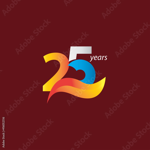 25 Years Anniversary Celebration Vector Template Design Illustration