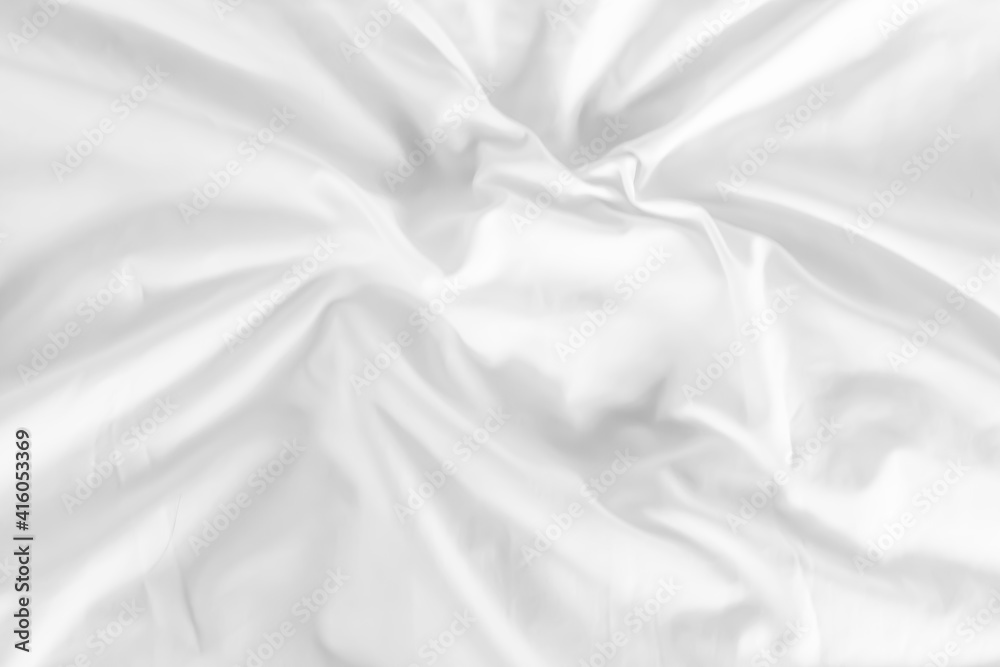 The white bedding background wrinkled after waking up. The white bedding background wrinkled after waking up.