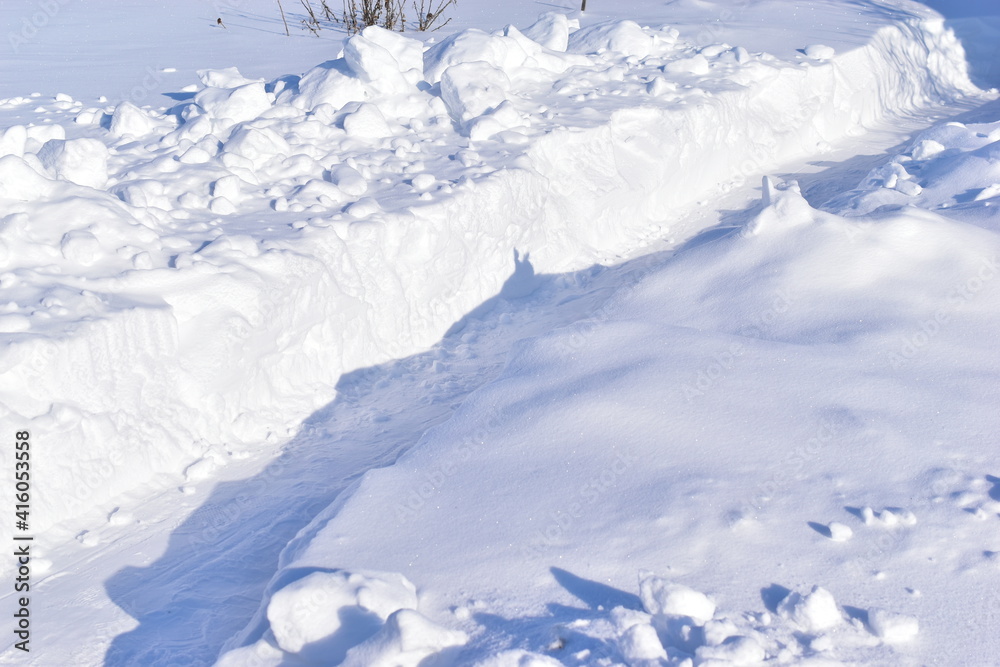 Winter white snowy paths during the day Winter white snowy paths during the day