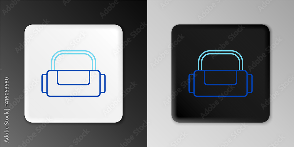 Line Sport bag icon isolated on grey background. Colorful outline concept. Vector.