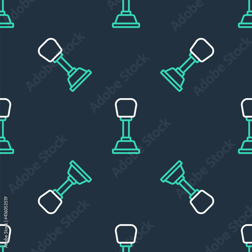 Line Gear shifter icon isolated seamless pattern on black background. Manual transmission icon. Vector.