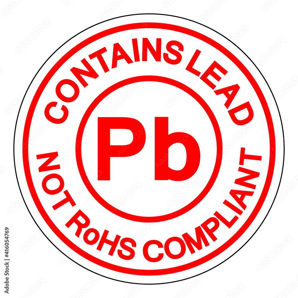 Contains Lead Pb Not Rohs Compliant Symbol Sign, Vector Illustration, Isolate On White Background Label. EPS10