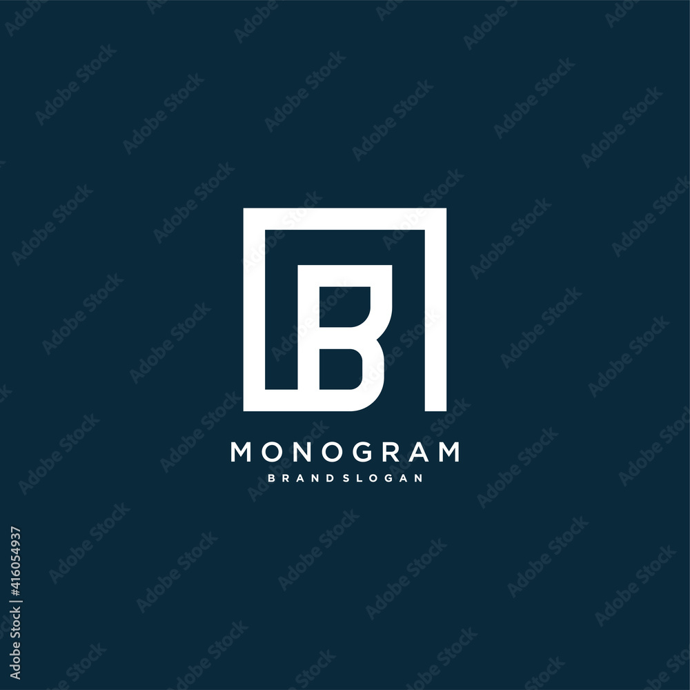 Monogram letter logo with initial B with modern creative concept Premium Vector part 6