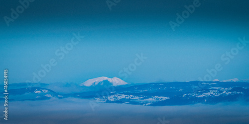 Distant mountain north of Lake Mjøsa in Norway at winter. © Øyvind