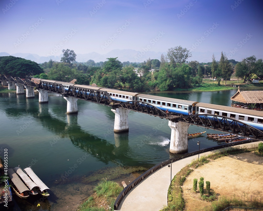 The Death Railway bridge on the River Kwai (Saphan Mae Nam Khwae Yai), Kanchanaburi, Kanchanaburi Province, Thailand, Southeast Asia, Asia The Death Railway bridge on the River Kwai (Saphan Mae Nam Khwae Yai), Kanchanaburi, Kanchanaburi Province, Thailand, Southeast Asia, Asia