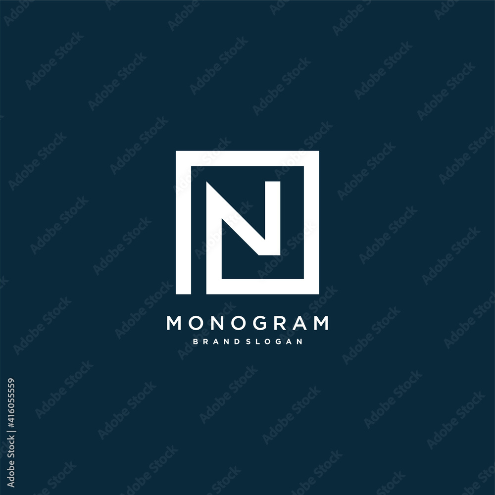 Monogram letter logo with initial N with creative concept Premium Vector part 2