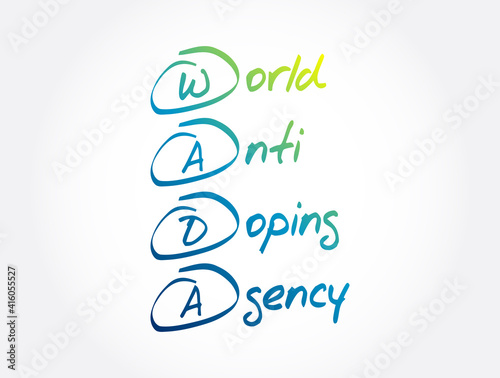 WADA - World Anti Doping Agency acronym, concept background