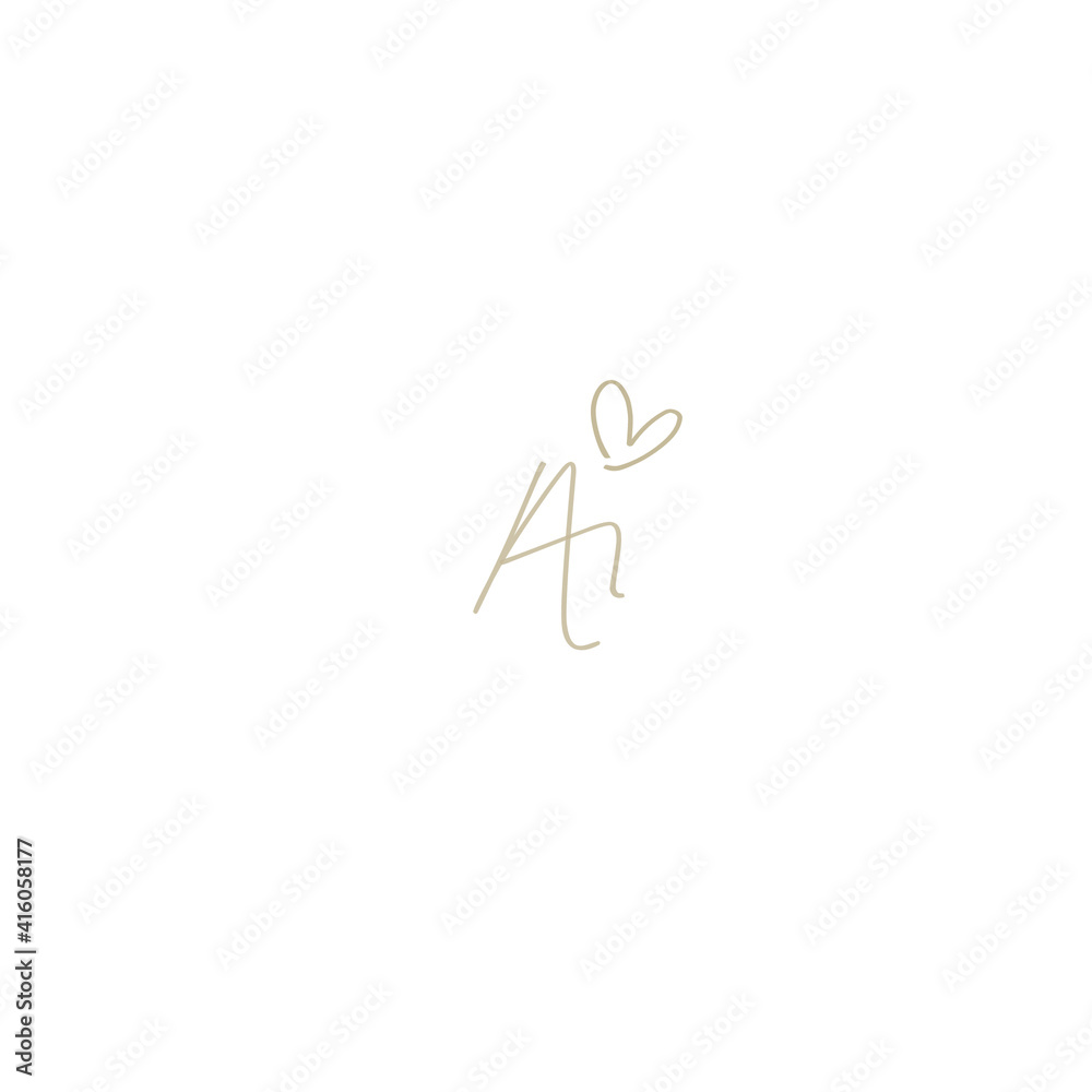Ai initial isolated black Ai initial isolated black