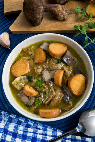 Mushroom soup (Boletus edulis), Italy, Europe photo