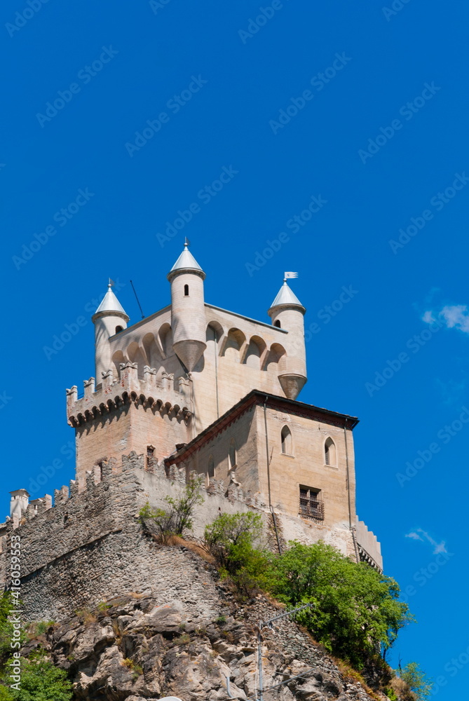 Saint-Pierre Castle, Saint Pierre, Aosta Valley, Italian Alps, Italy, Europe Saint-Pierre Castle, Saint Pierre, Aosta Valley, Italian Alps, Italy, Europe