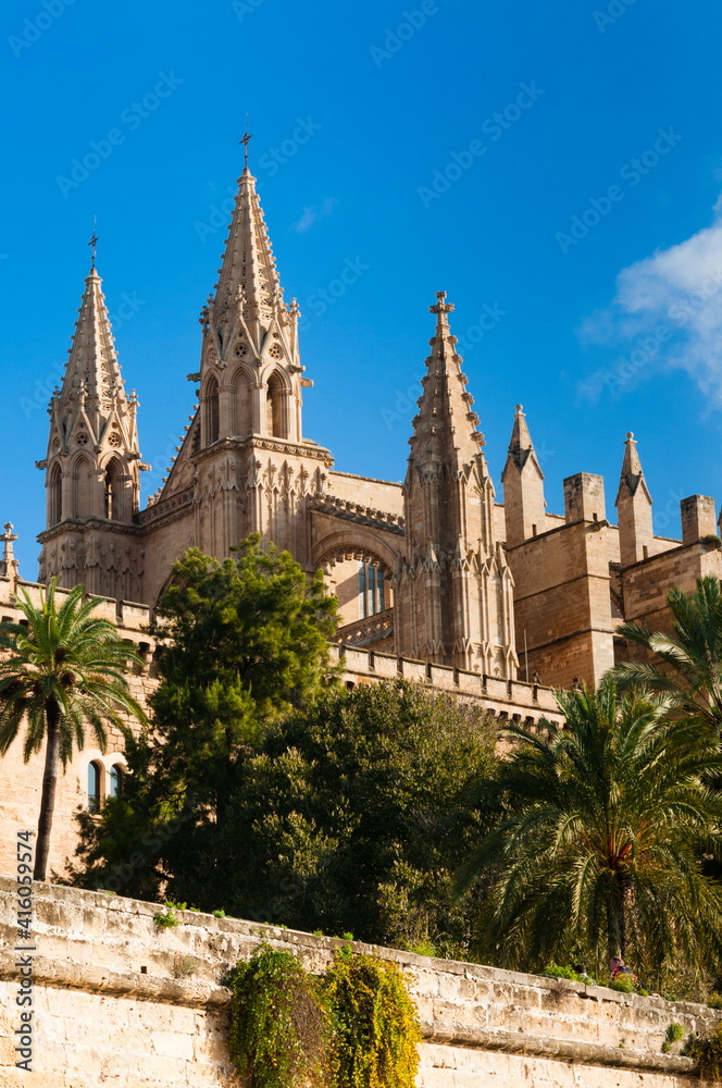 Cathedral of Santa Maria of Palma (La Seu), Palma de Mallorca, Majorca, Balearic Islands, Spain, Europe Cathedral of Santa Maria of Palma (La Seu), Palma de Mallorca, Majorca, Balearic Islands, Spain, Europe