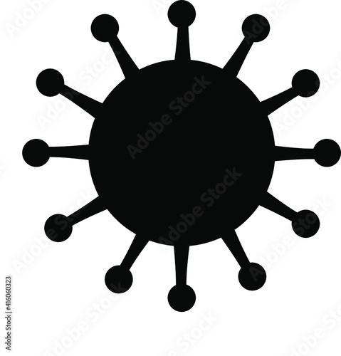 Black coronavirus covid symbol vector sign