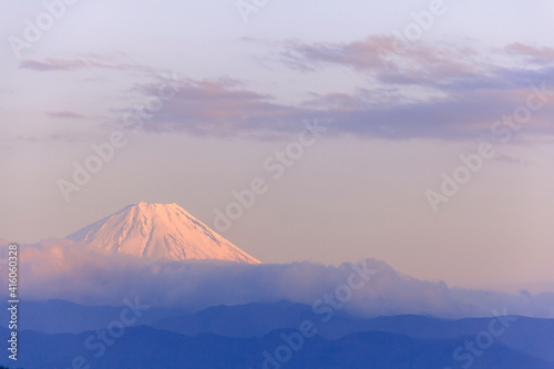 富士山_夕景_雪