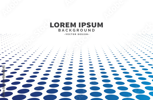 White background with blue dots. Abstract background with halftone dots design. Vector illustration.
