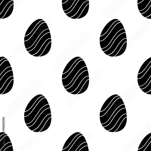 Seamless pattern made from hand drawn Easter eggs illustration. Isolated on white background.