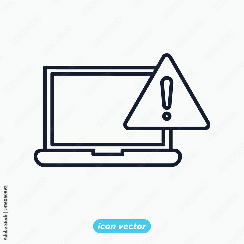 laptop warning icon. Exclamation mark. Warning Information sign symbol template for graphic and web design collection logo vector illustration laptop warning icon. Exclamation mark. Warning Information sign symbol template for graphic and web design collection logo vector illustration