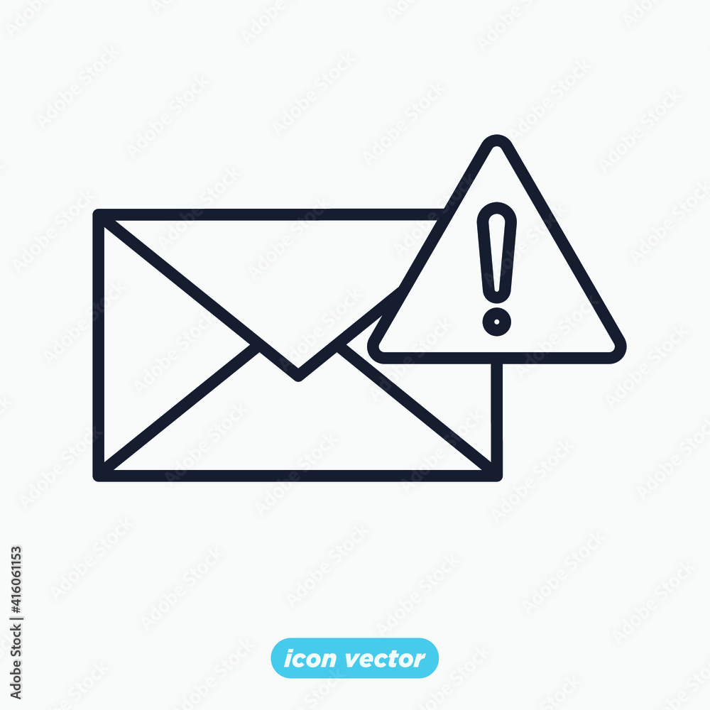 message mail warning icon. Exclamation mark. Warning Information sign symbol template for graphic and web design collection logo vector illustration message mail warning icon. Exclamation mark. Warning Information sign symbol template for graphic and web design collection logo vector illustration