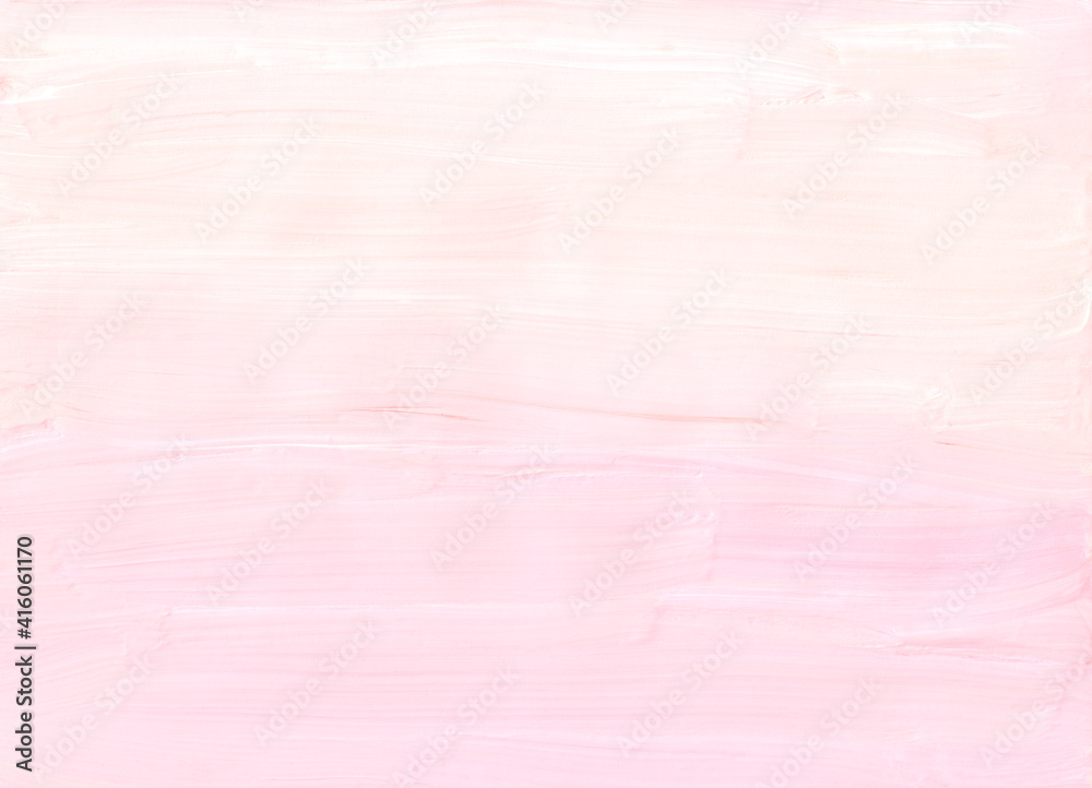 Abstract pastel soft pink and white background. Light gradient backdrop. Brush strokes on paper.