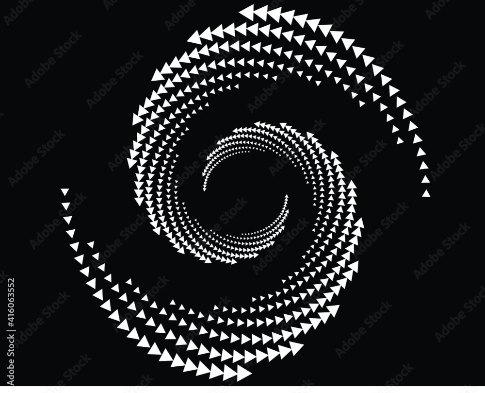 Abstract white tiny triangles in circle form. Geometric art. Halftone dots. Radial white speed lines in round form. Design element for prints, web, template, logo, tattoo and pattern Abstract white tiny triangles in circle form. Geometric art. Halftone dots. Radial white speed lines in round form. Design element for prints, web, template, logo, tattoo and pattern