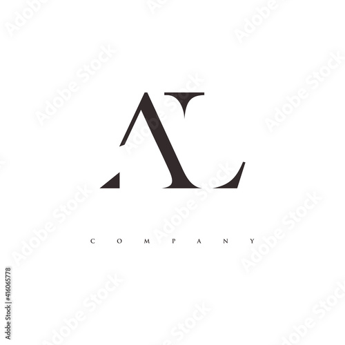 monogram AL logo design vector