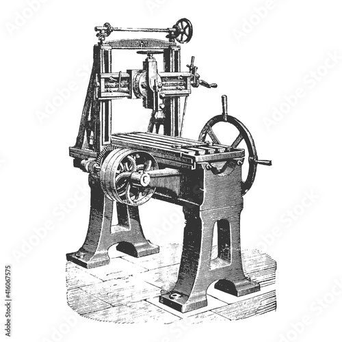 Self acting planer. Steam power. Engineers tool.