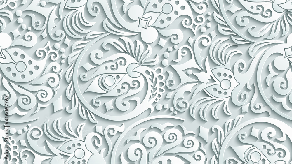 Modern volumetric floral ornamental background. Modern volumetric floral ornamental background.