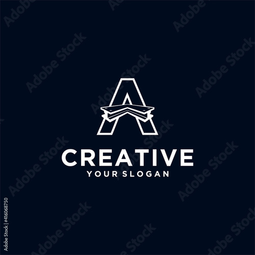 Vector steel logo design with steel beam icons